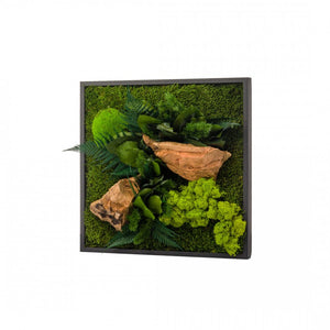 Tableau végétaux stabilisés "sans entretien" carré Small 35cm x 35cm Noir